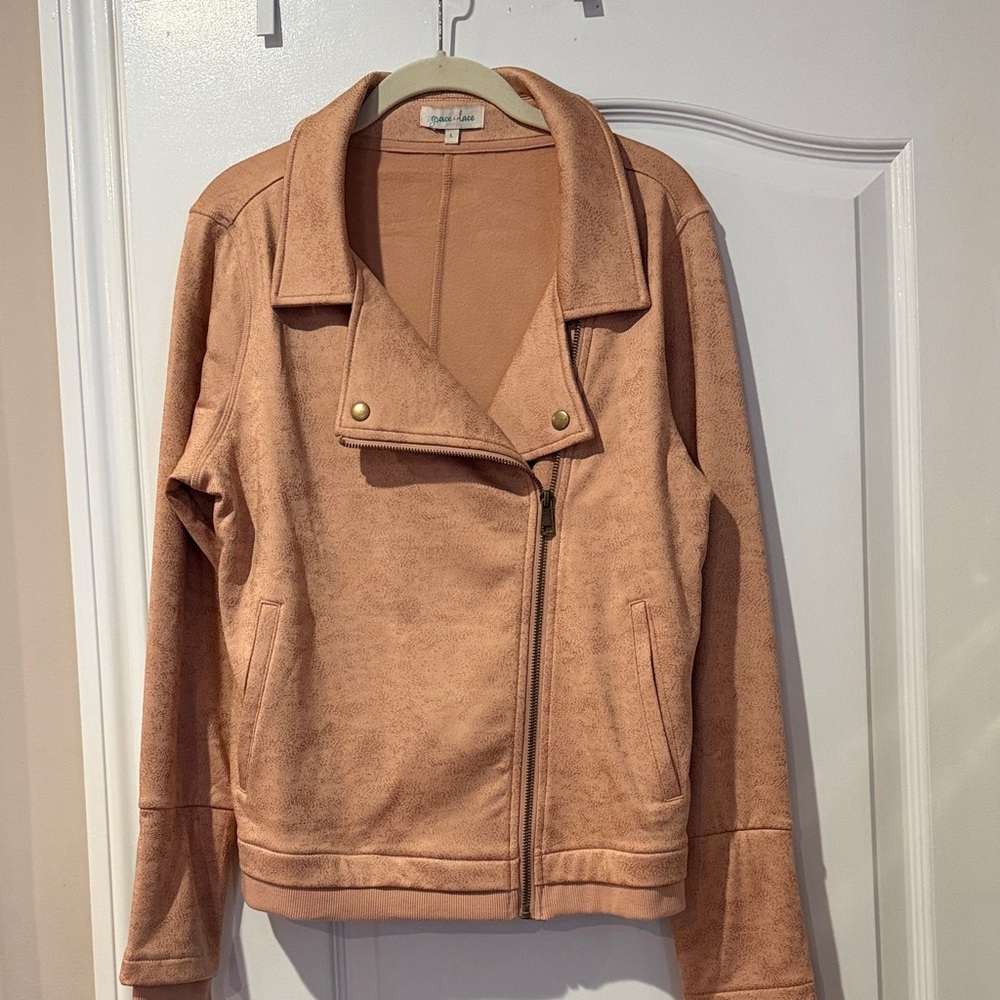 Grace & Lace peach color Bomber Jacket-L